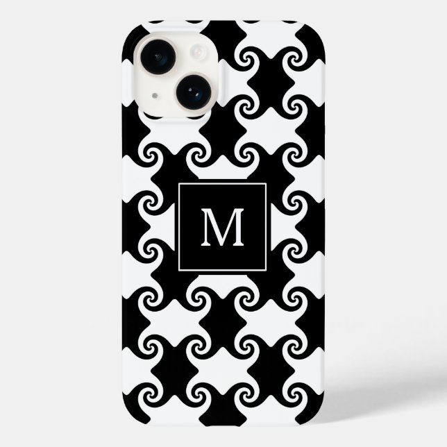 Customisable Swirl Shapes Celtic like w/ Monogram  Case-Mate iPhone Case (Back)