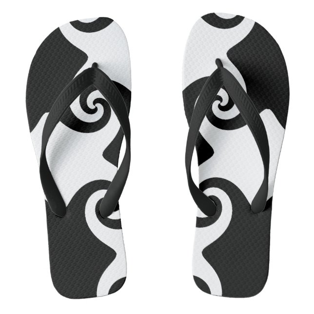 Customisable Swirl Shapes Tribal like Flip-flop Jandals (Footbed)
