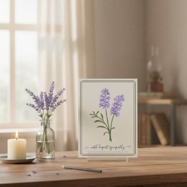 Customisable Sympathy Card with Hand-Drawn Flower (Creator Uploaded)