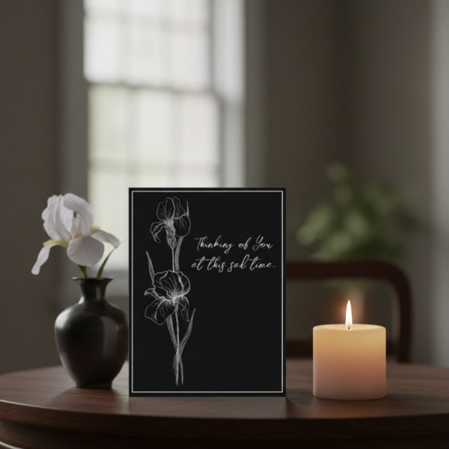 Customisable Sympathy Card with Hand-Drawn Iris  (Creator Uploaded)