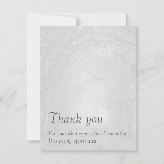 Customisable sympathy thank you card (Front)