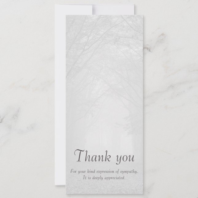Customisable sympathy thank you vertical photocard invitation (Front)