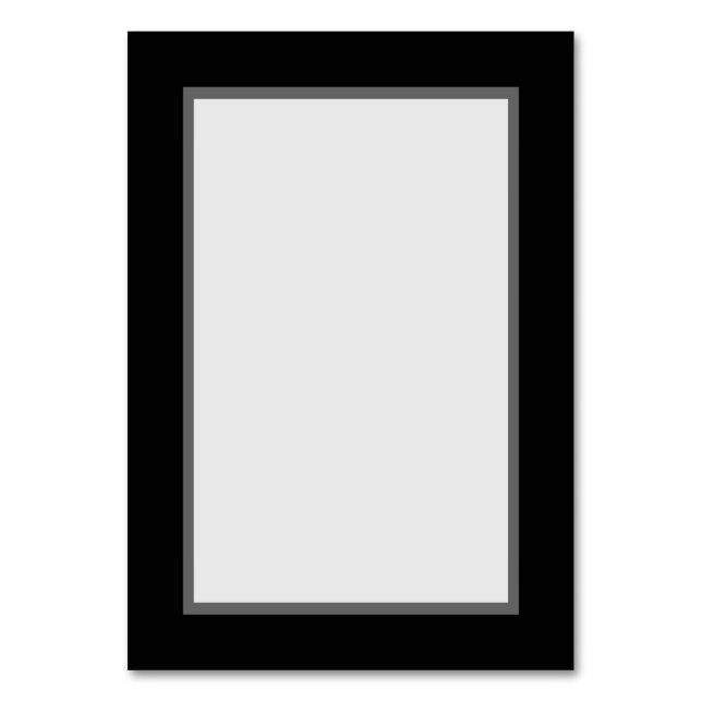 Customisable Table Number Card (Black) (Front)