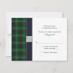 Customisable Tartan Celtic Wedding Reply Card