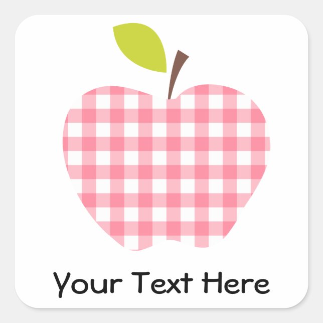 Customisable Teacher Apple Square Sticker (Front)