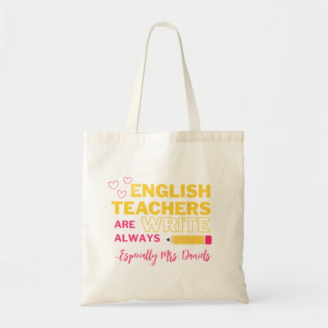 Customisable Teacher Bag for English Teacher (Front)
