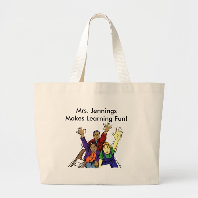 Customisable Teacher Gift Personalised Name Large Tote Bag (Front)