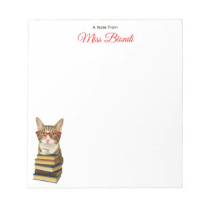 Customisable Teacher Notepad – Marty the Cat 