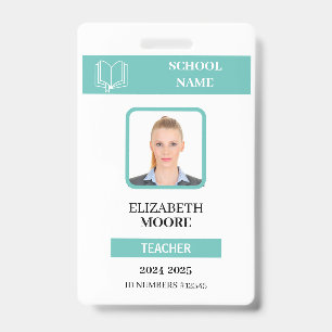 Customisable Teacher & Student ID Card Template Badge