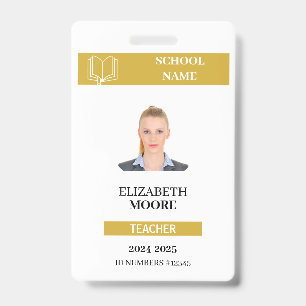 Customisable Teacher & Student ID Card Template Badge