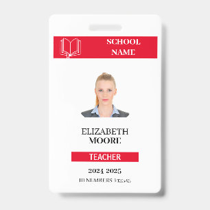 Customisable Teacher & Student ID Card Template Badge