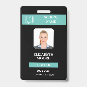 Customisable Teacher & Student ID Card Template Badge