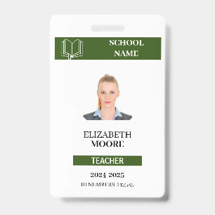 Customisable Teacher & Student ID Card Template Badge