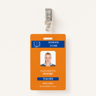 Customisable Teacher & Student ID Card Template ID Badge