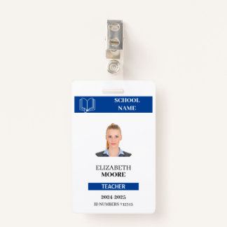 Customisable Teacher & Student ID Card Template ID Badge