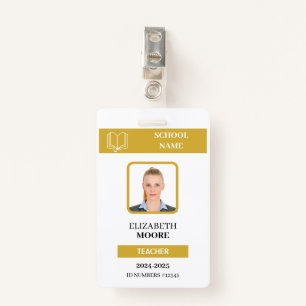 Customisable Teacher & Student ID Card Template ID Badge