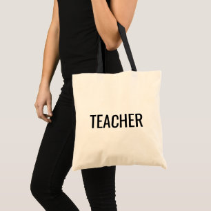 Customisable TEACHER Text Statement Budget Tote Bag