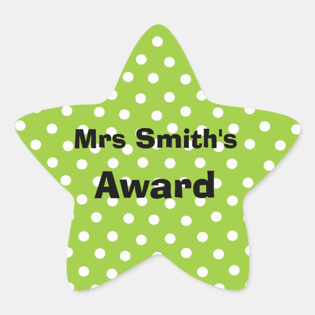 customisable teacher's award stickers (Front)