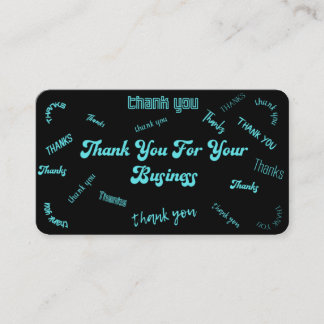 Customisable Teal/Black Thank You Business Card