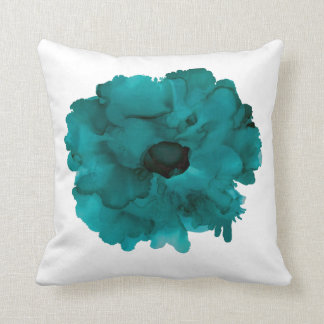 Customisable!!! Teal carnation hand painted floral Cushion