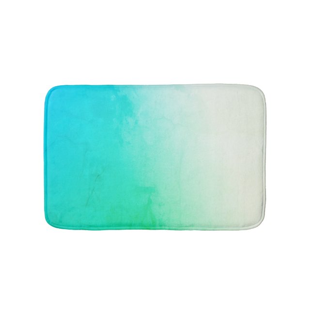 Customisable Teal, Green, and White Gradient Bath Mat (Front)