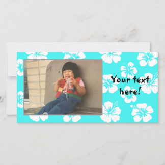 Customisable Teal Hibiscus Photocard