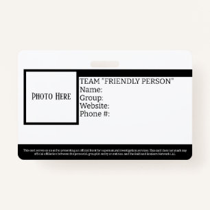 Customisable Team "Friendly Person" ID Badge