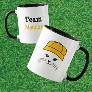 Customisable Team Little Cat Baseball Player Mug
