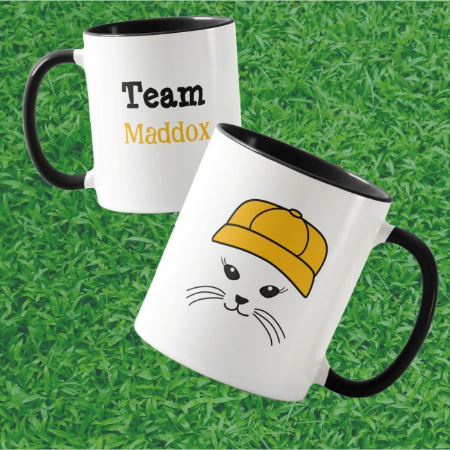 Customisable Team Little Cat Baseball Player Mug (Creator Uploaded)