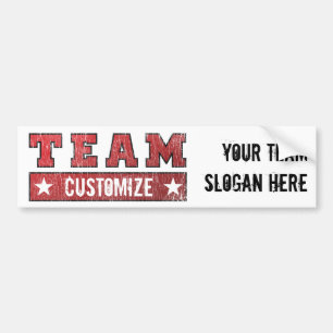 Customisable Team Name and Slogan - Customised Bumper Sticker