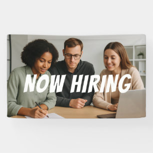 Customisable Team Working Together Hiring Banner