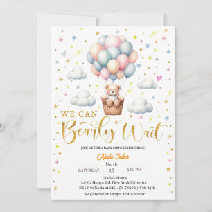 Customisable Teddy Bear Baby Shower Invitation