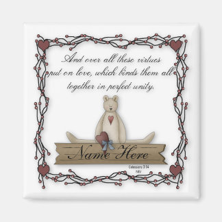 Customisable Teddy Bear Virtues Magnet 1