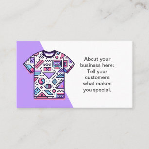 Customisable Tee Shirt Seller Shop Business Card