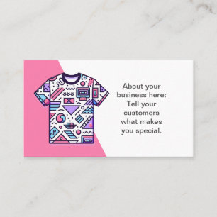 Customisable Tee Shirt Seller Shop Business Card