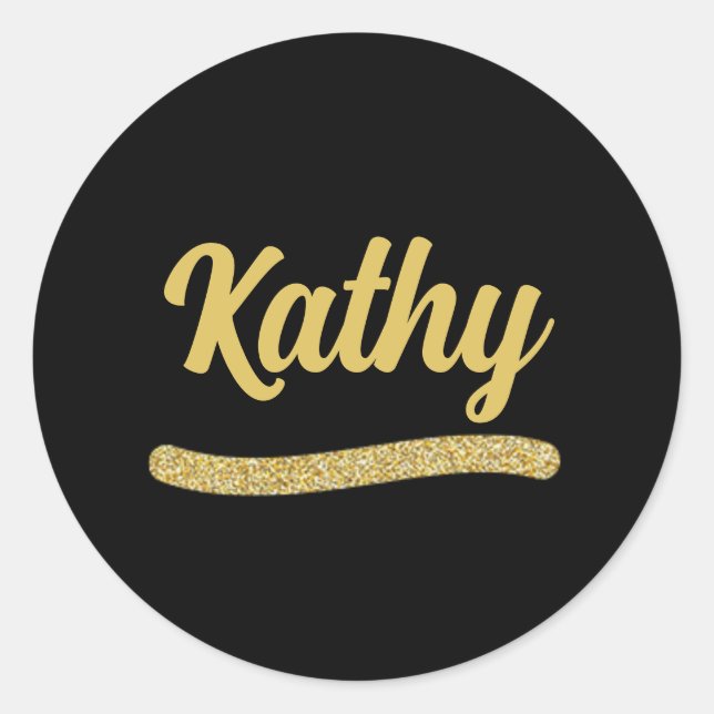 Customisable Template, gold on black Classic Round Sticker (Front)