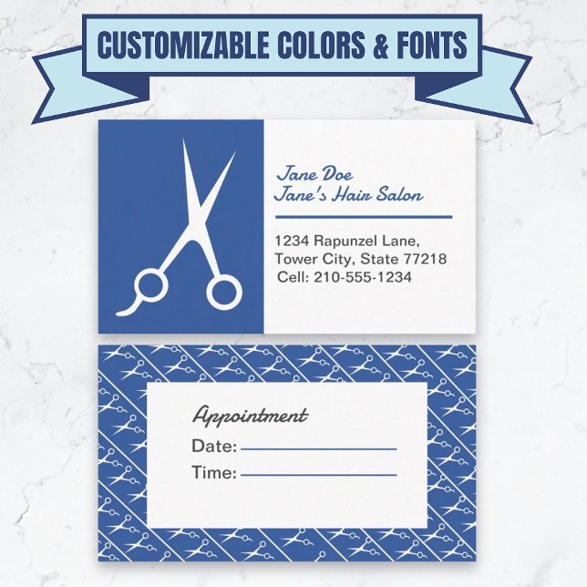 Customisable Template Hair Stylist Business Card (Customizable Template Hair Stylist Business Card)