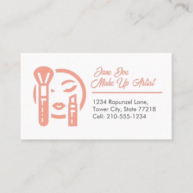 Customisable Template Make Up Artist Business Card (Front)