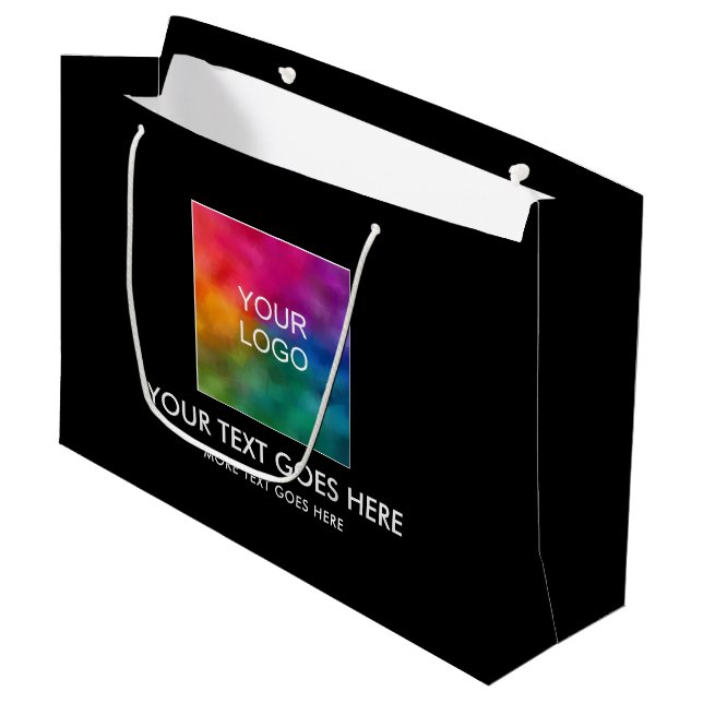 Customisable Template Text Business Logo Here Large Gift Bag (Front Angled)