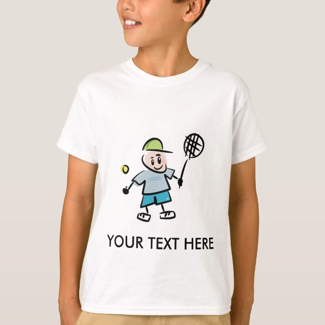 Customisable Tennis Cartoon Tshirt (Front)