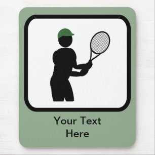 Customisable Tennis Player Logo Mouse Pad