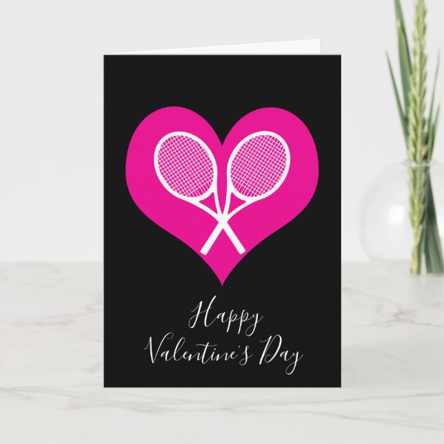 Customisable Tennis 💘 Valentine's Card (Front)