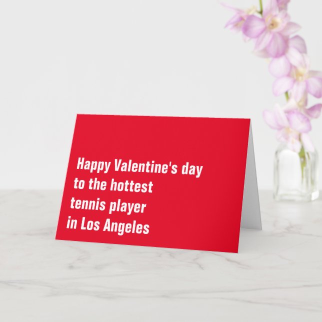 Customisable Tennis 💘 Valentine's Card (Orchid)