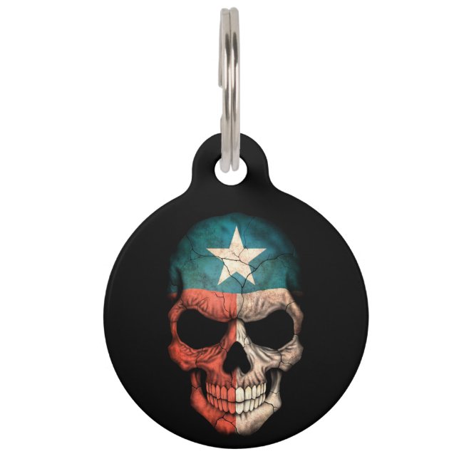 Customisable Texas Flag Skull Pet Tag (Front)