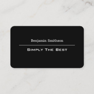 Customisable Text and Colours Basic Black and Whit Business Card