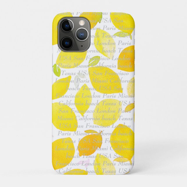 Customisable text and image modern citrus yellow Case-Mate iPhone case (Back)
