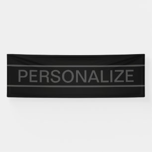 Customisable Text   Bold Modern Black & Dark Grey Banner