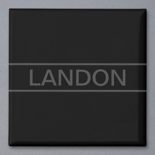 Customisable Text | Bold Modern Black & Dark Grey Magnet (Creator Uploaded)