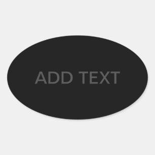 Customisable Text Bold Modern Black & Dark Grey Oval Sticker