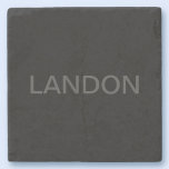 Customisable Text | Bold Modern Black & Dark Grey Stone Coaster<br><div class="desc">Bold contemporary look.</div>